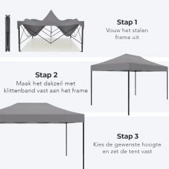 LifeGoods Partytent - 3x4.5 M - Zijwanden - Easy Up - Opvouwbaar - Waterdicht - Draagtas Met Wieltjes - Donkergrijs 17 LifeGoods Partytent - 3x4.5 M - Zijwanden - Easy Up - Opvouwbaar - Waterdicht - Draagtas Met Wieltjes - Donkergrijs -Tuinverzorgings Winkel 1200x1200 64