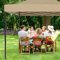 LifeGoods Partytent - 3x4.5 M - Zijwanden - Easy Up - Opvouwbaar - Waterdicht - Draagtas Met Wieltjes - Beige -Tuinverzorgings Winkel 1200x1200 650