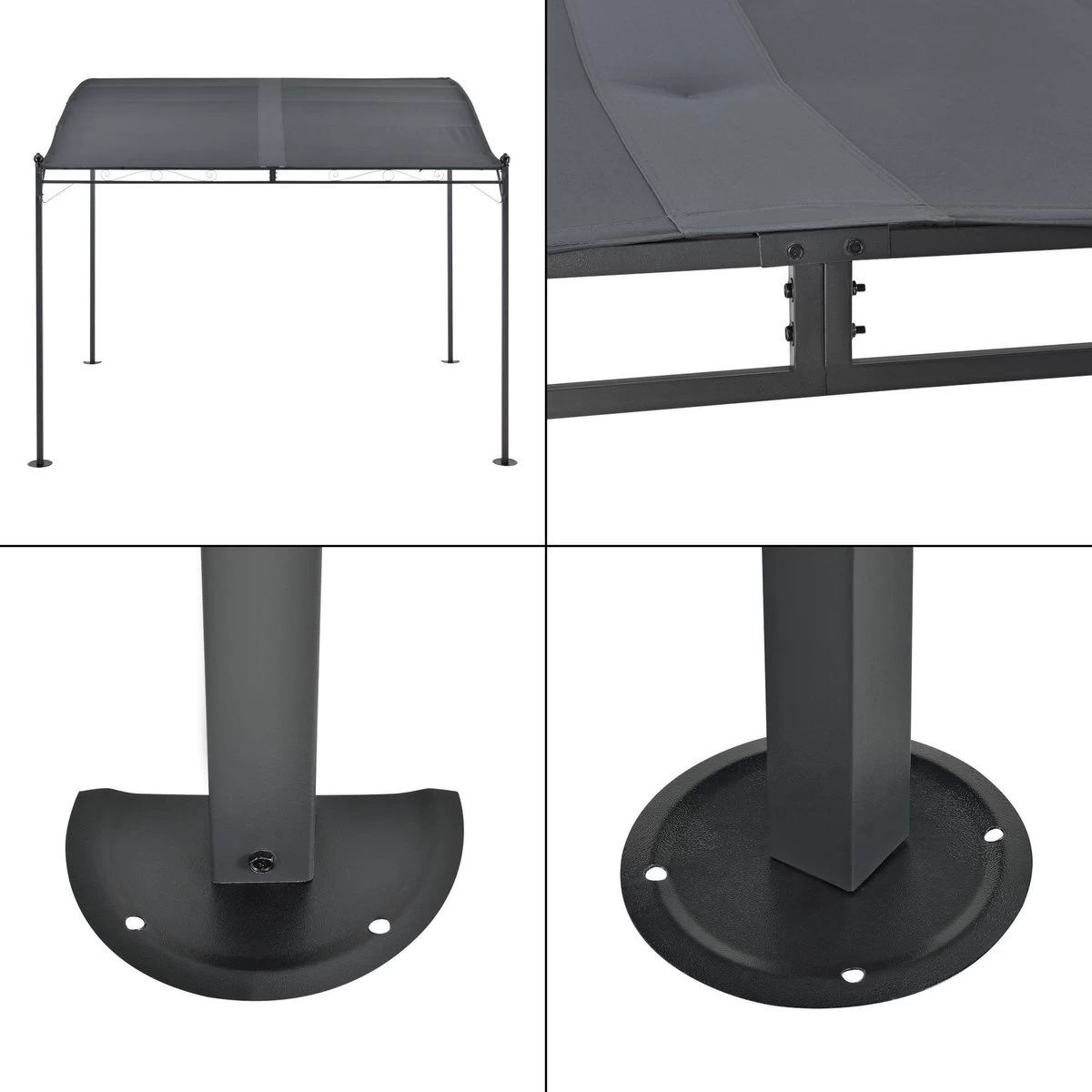 Pergola Tuinpaviljoen 300x250x243 Cm Antraciet Donkergrijs 7 Pergola Tuinpaviljoen 300x250x243 Cm Antraciet Donkergrijs - Afbeelding 5