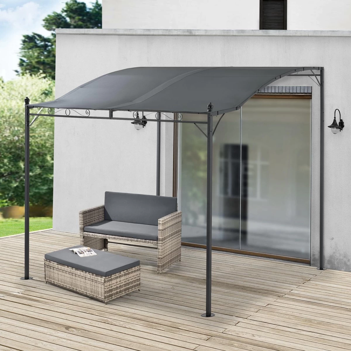 Pergola Tuinpaviljoen 300x250x243 Cm Antraciet Donkergrijs 8 Pergola Tuinpaviljoen 300x250x243 Cm Antraciet Donkergrijs - Afbeelding 6