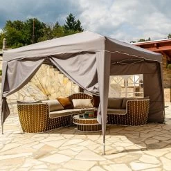Easy Up Partytent - Partytent - Paviljoen - Partytent Opvouwbaar - Partytent 3x3 - Partytent Met Zijwanden - Inclusief Trolley - Waterdicht - UV 50+ Bescherming - Met Ramen - 16 Kg - Staal - Antraciet - 300 X 300 Cm -Tuinverzorgings Winkel 1200x1200 657