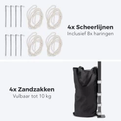 LifeGoods Partytent - 3x3 M - Easy Up - Opvouwbaar - Waterdicht - Draagtas Met Wieltjes - Beige -Tuinverzorgings Winkel 1200x1200 675