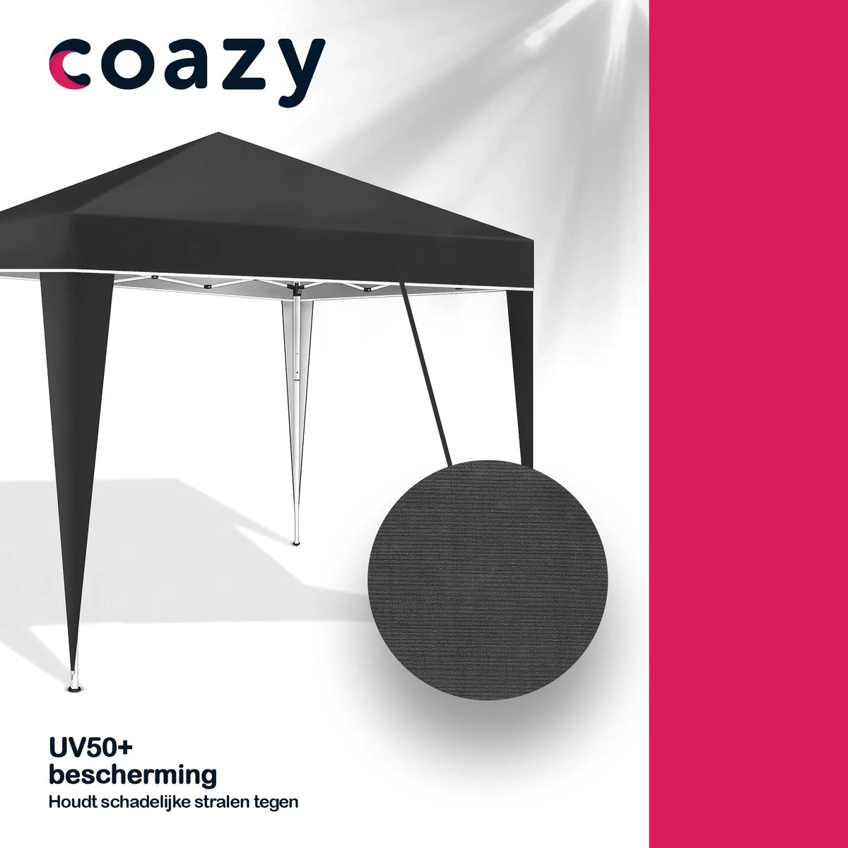 Coazy Waterdichte Partytent 3x3 Meter Opvouwbaar - Paviljoen - Easy Up - Pop-up Tent Met Haringen, Touw En Anti Slip Poten - Waterdicht - Partytenten Weerbestendig 5 Coazy Waterdichte Partytent 3x3 Meter Opvouwbaar - Paviljoen - Easy Up - Pop-up Tent Met Haringen, Touw En Anti Slip Poten - Waterdicht - Partytenten Weerbestendig - Afbeelding 3