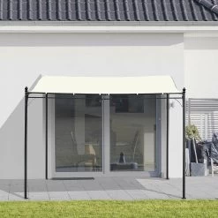 Outsunny Pergola Partytent Paviljoen Overkapping Tent Metaal Crème 297x297 Cm 84C-038 -Tuinverzorgings Winkel 1200x1200 689