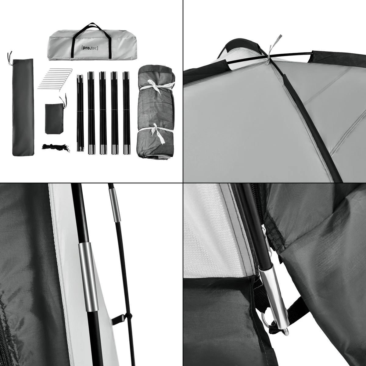 Pro-Tec Paviljoen Grästorp Met LED-verlichting 345x345x247 Cm Donkergrijs 4 Pro-Tec Paviljoen Grästorp Met LED-verlichting 345x345x247 Cm Donkergrijs - Afbeelding 2