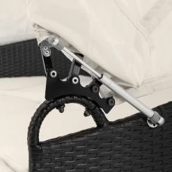 Casaria Polyrattan Zonne-Eiland Ø185cm – Incl. Kussens - Zwart Crème -Tuinverzorgings Winkel 1200x1200 713