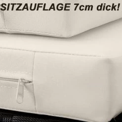 Casaria Polyrattan Zonne-Eiland Ø185cm – Incl. Kussens - Zwart Crème -Tuinverzorgings Winkel 1200x1200 716