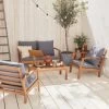 Houten Loungeset 4 Plaatsen - Ushuaïa - Grijs Kussens, Bank, Fauteuils En Lage Tafel Van Acacia, Design -Tuinverzorgings Winkel 1200x1200 731