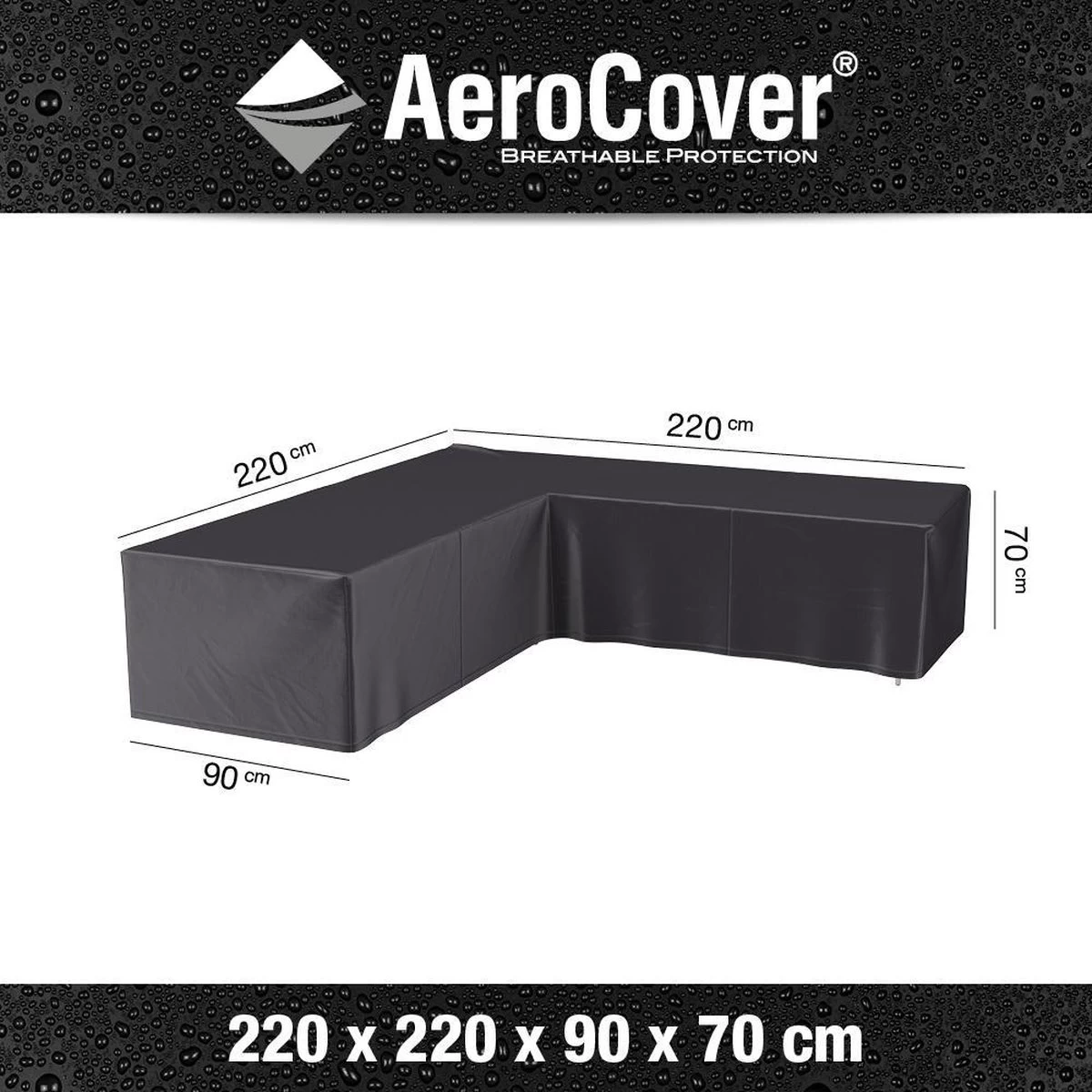 AeroCover Loungesethoes 220x220x90xH70 Cm - Antraciet 4 AeroCover Loungesethoes 220x220x90xH70 Cm - Antraciet - Afbeelding 2