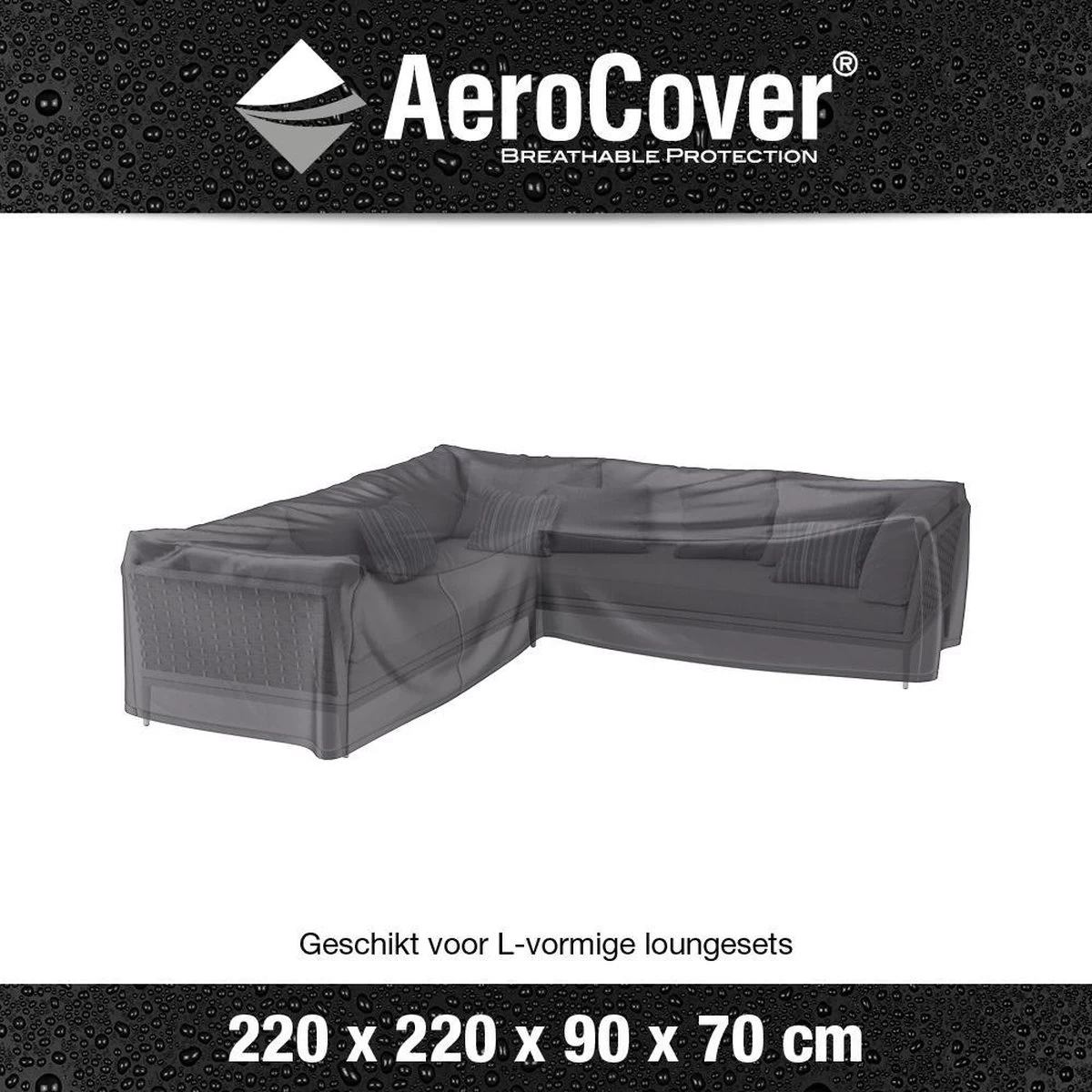 AeroCover Loungesethoes 220x220x90xH70 Cm - Antraciet 5 AeroCover Loungesethoes 220x220x90xH70 Cm - Antraciet - Afbeelding 3