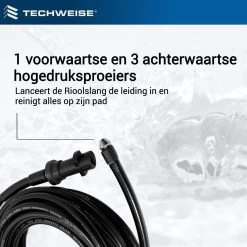 Techweise - Rioolslang Voor Kärcher K2 T/m K7 - 15M - Met Voorwaartse Hogedruksproeiers -Tuinverzorgings Winkel 1200x1200 836
