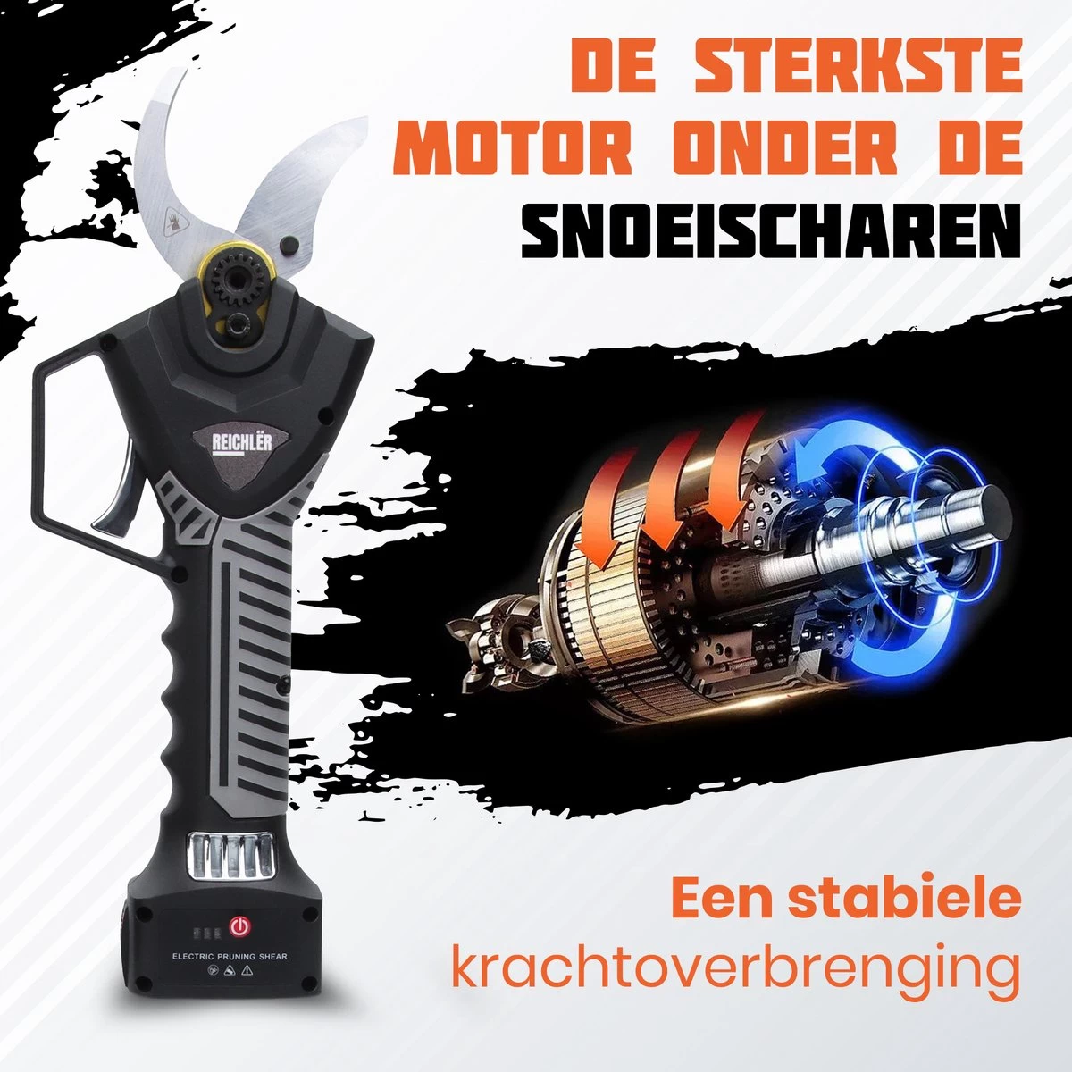 Reichlër® Elektrische Snoeischaar - 40 Mm Snijdiameter - 2x Accu - Anti-cut Functie - Heggenschaar - Takkenschaar - Zwart 9 Reichlër® Elektrische Snoeischaar - 40 Mm Snijdiameter - 2x Accu - Anti-cut Functie - Heggenschaar - Takkenschaar - Zwart - Afbeelding 7