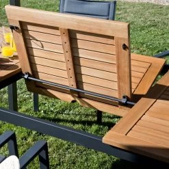 NATERIAL - Uitschuifbare Tuintafel ORIS - Uitschuifbare Tafel Voor 6 Tot 8 Personen - 180-240x100 Cm - Aluminium - Hout Eucalyptus -Tuinverzorgings Winkel 1200x1200 89