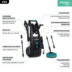 VONROC PRO Hogedrukreiniger V25-2 – 2500W – 195 Bar – 468 L/h – Duurzame Inductiemotor – Incl. 8m Slang, Slanghaspel, Terrasreiniger, Reinigingstank En Meer 17 VONROC PRO Hogedrukreiniger V25-2 – 2500W – 195 Bar – 468 L/h – Duurzame Inductiemotor – Incl. 8m Slang, Slanghaspel, Terrasreiniger, Reinigingstank En Meer -Tuinverzorgings Winkel 1200x1200 998