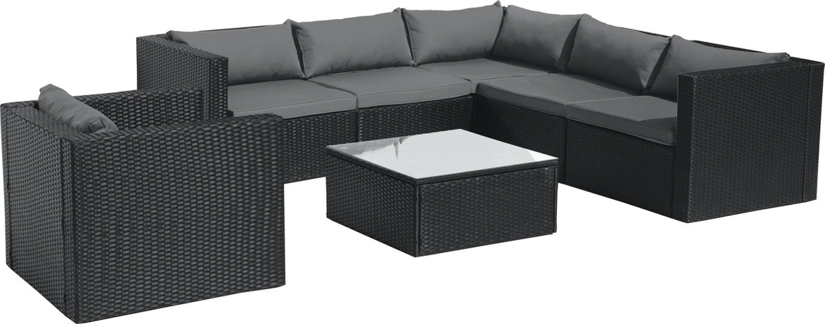 Intimo Garden Levanzo Loungeset – Zwart - 5 Tot 6 Persoons 8 Intimo Garden Levanzo Loungeset – Zwart - 5 Tot 6 Persoons - Afbeelding 6