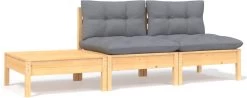 VidaXL 3-delige Loungeset Met Grijze Kussens Massief Grenenhout -Tuinverzorgings Winkel 1200x476 1