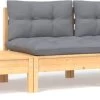 VidaXL 3-delige Loungeset Met Grijze Kussens Massief Grenenhout