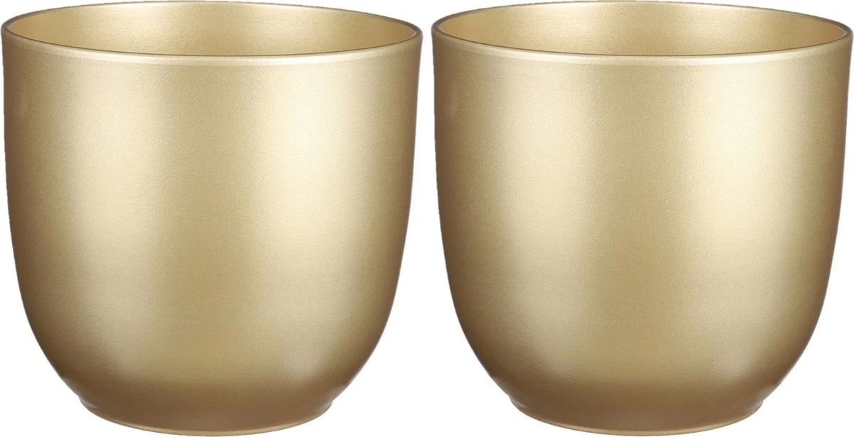 Mica Decorations Tusca Bloempot - H23 X Ø25 Cm - Goud 4 Mica Decorations Tusca Bloempot - H23 X Ø25 Cm - Goud - Afbeelding 2