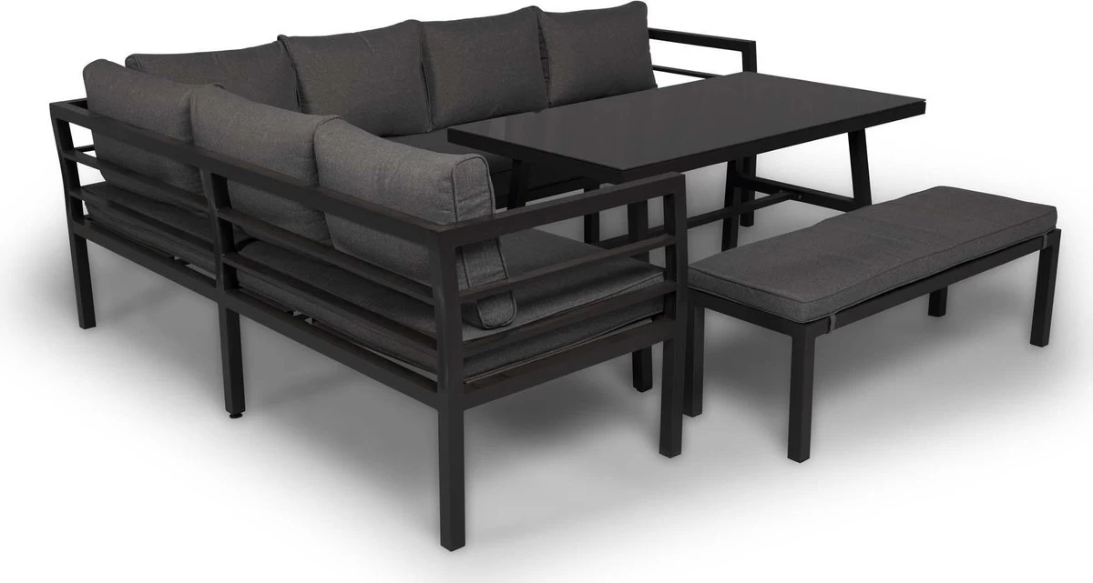 Merkloos Rocco | Loungeset Hoekset Tuinset | Aluminium| Hoekbank, Tuinbank, Tuintafel | 8 Zitplaatsen 5 Merkloos Rocco | Loungeset Hoekset Tuinset | Aluminium| Hoekbank, Tuinbank, Tuintafel | 8 Zitplaatsen - Afbeelding 3
