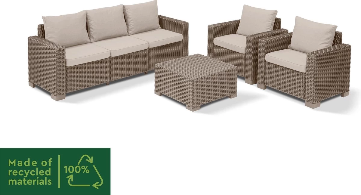 Allibert California Loungeset - 5 Personen - Cappuccino 6 Allibert California Loungeset - 5 Personen - Cappuccino - Afbeelding 4