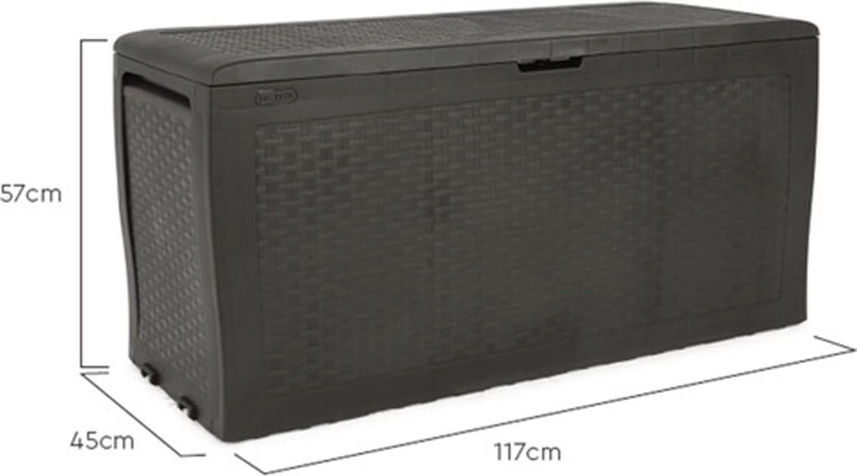 Keter Samoa Opbergbox - 270 L - 117x45x57 Cm - Grafiet 10 Keter Samoa Opbergbox - 270 L - 117x45x57 Cm - Grafiet - Afbeelding 8