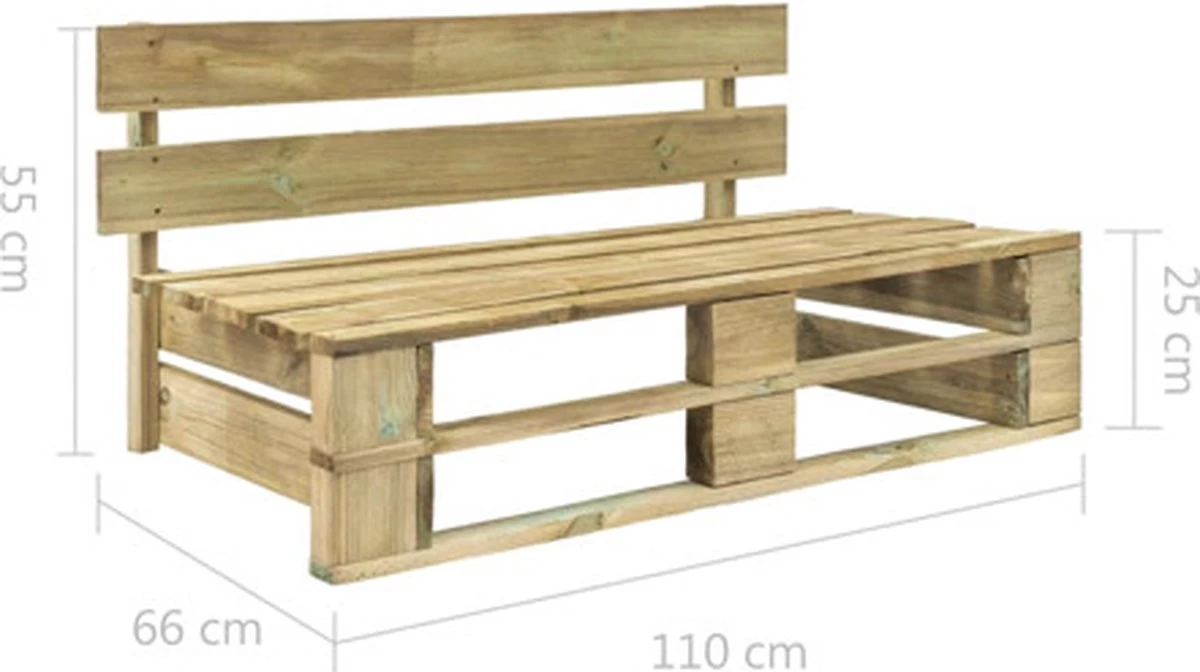 VidaXL Tuinbank Pallet Hout 6 VidaXL Tuinbank Pallet Hout - Afbeelding 4