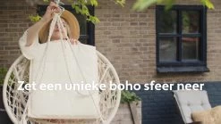 Vita5 Macramé Hangstoel - Voor Binnen En Buiten - Zonder Standaard - Incl. Kussen, Boekenvak En Beschermhoes - Tot 150kg - Zwart -Tuinverzorgings Winkel 1200x675 12