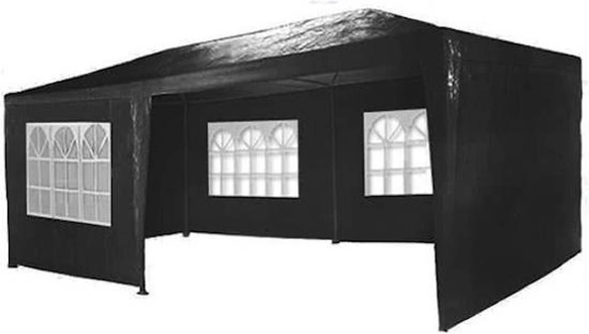 MaxxGarden Partytent - Paviljoen - 3x6m - Incl. Zijwanden - Waterdicht - Zwart 3 MaxxGarden Partytent - Paviljoen - 3x6m - Incl. Zijwanden - Waterdicht - Zwart