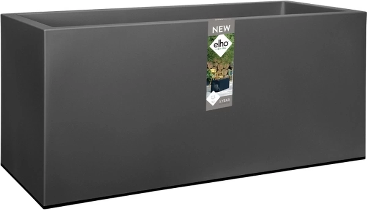 Elho Vivo Matt Finish Lang Wielen 90 - Grote Staande Plantenbak Voor Binnen & Buiten - Gemaakt Van Gereycled Plastic - L 39 X W 88 X H 41 Cm - Zwart 4 Elho Vivo Matt Finish Lang Wielen 90 - Grote Staande Plantenbak Voor Binnen & Buiten - Gemaakt Van Gereycled Plastic - L 39 X W 88 X H 41 Cm - Zwart - Afbeelding 2