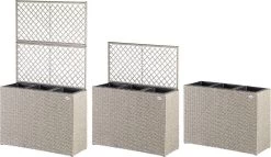 Casaria Polyrattan Bloembak – 3 Bakken Klimophek - Crème 19 Casaria Polyrattan Bloembak – 3 Bakken Klimophek - Crème -Tuinverzorgings Winkel 1200x697 4