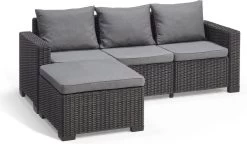 Allibert California Chaise Longue Loungeset - 3 A 4 Personen - Grafiet