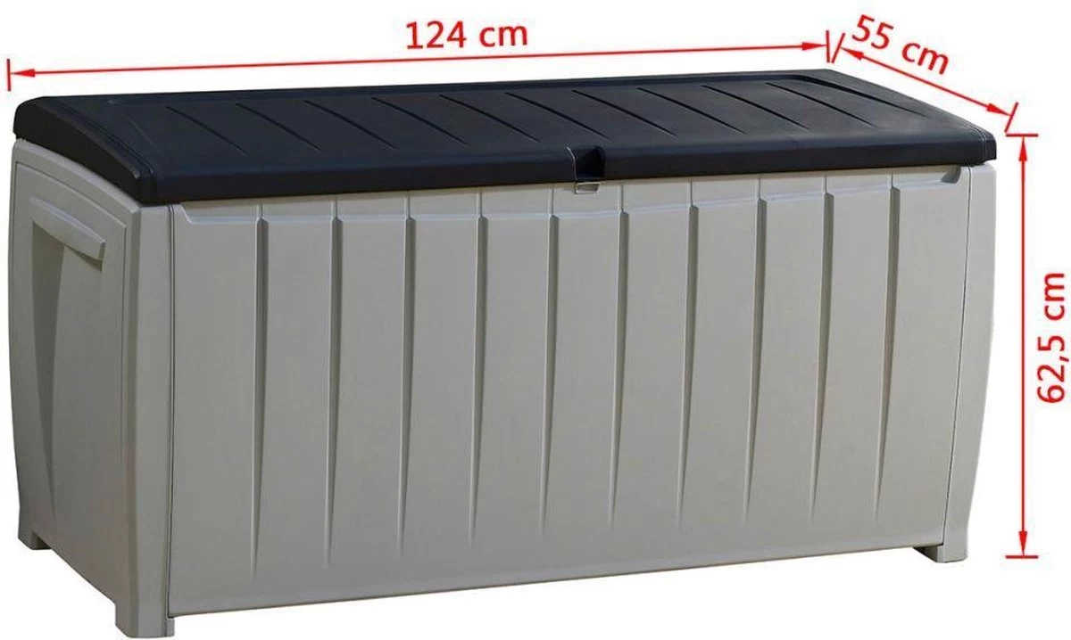 Keter Novel Opbergbox - 340L - 124x55x62.5cm - Grijs 13 Keter Novel Opbergbox - 340L - 124x55x62.5cm - Grijs - Afbeelding 11