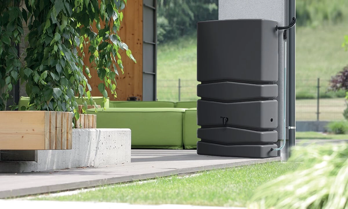 Prosperplast Regenton Aqua Tower 350 Liter - Antraciet 4 Prosperplast Regenton Aqua Tower 350 Liter - Antraciet - Afbeelding 2