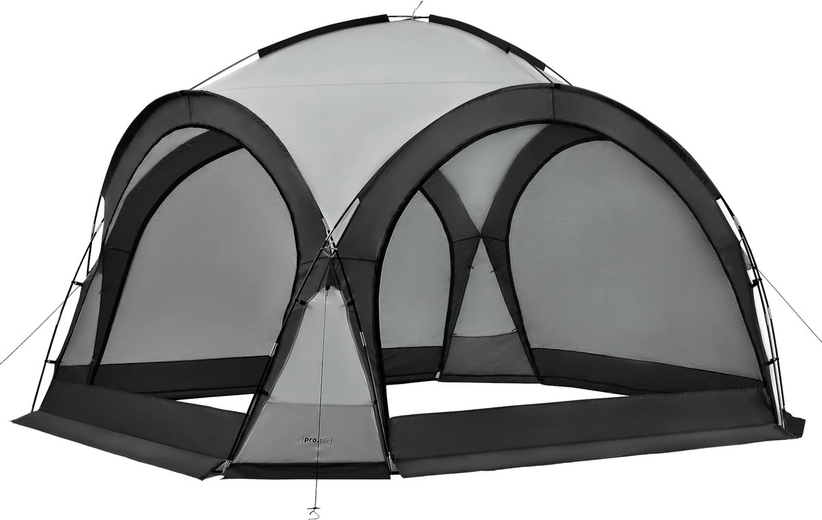 Pro-Tec Paviljoen Grästorp Met LED-verlichting 345x345x247 Cm Donkergrijs 3 Pro-Tec Paviljoen Grästorp Met LED-verlichting 345x345x247 Cm Donkergrijs