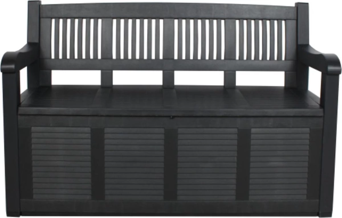 Merkloos Opbergbank Van Kunststof | 130 X 60 Cm | Antraciet 3 Merkloos Opbergbank Van Kunststof | 130 X 60 Cm | Antraciet