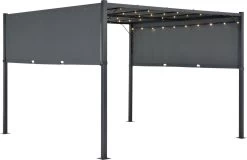 Pergola Fortaleza Tuinpaviljoen Met LED Verlichting 3x3 M Donkergrijs