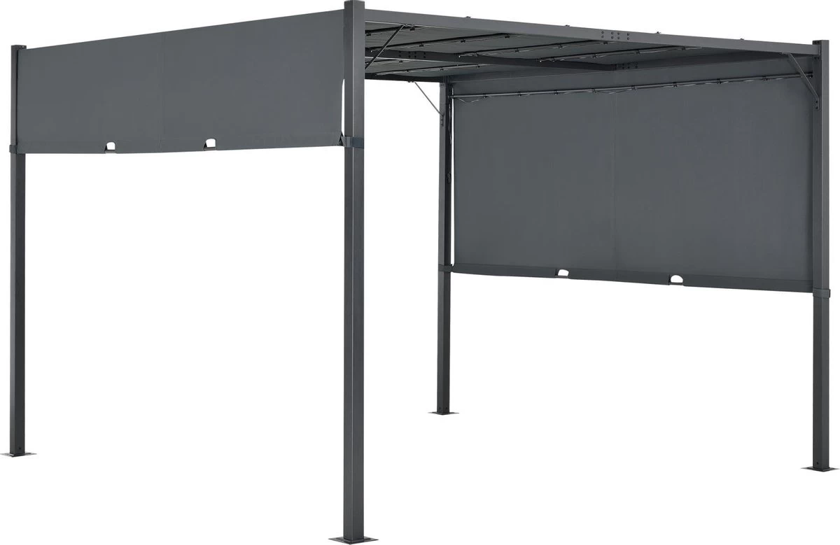 Pergola Fortaleza Tuinpaviljoen Met LED Verlichting 3x3 M Donkergrijs 4 Pergola Fortaleza Tuinpaviljoen Met LED Verlichting 3x3 M Donkergrijs - Afbeelding 2