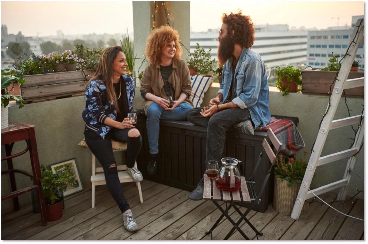 Keter Rockwood Opbergbox - 570L - 155x72.4x64.4cm - Grafiet 8 Keter Rockwood Opbergbox - 570L - 155x72.4x64.4cm - Grafiet - Afbeelding 6