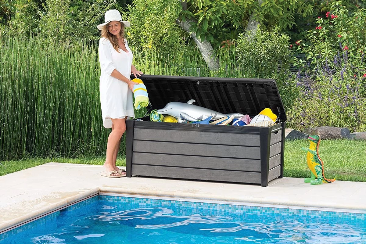 Keter Brushwood Opbergbox - Kussenbox - 455L - 145x69,7x60,3cm - Grafiet 6 Keter Brushwood Opbergbox - Kussenbox - 455L - 145x69,7x60,3cm - Grafiet - Afbeelding 4