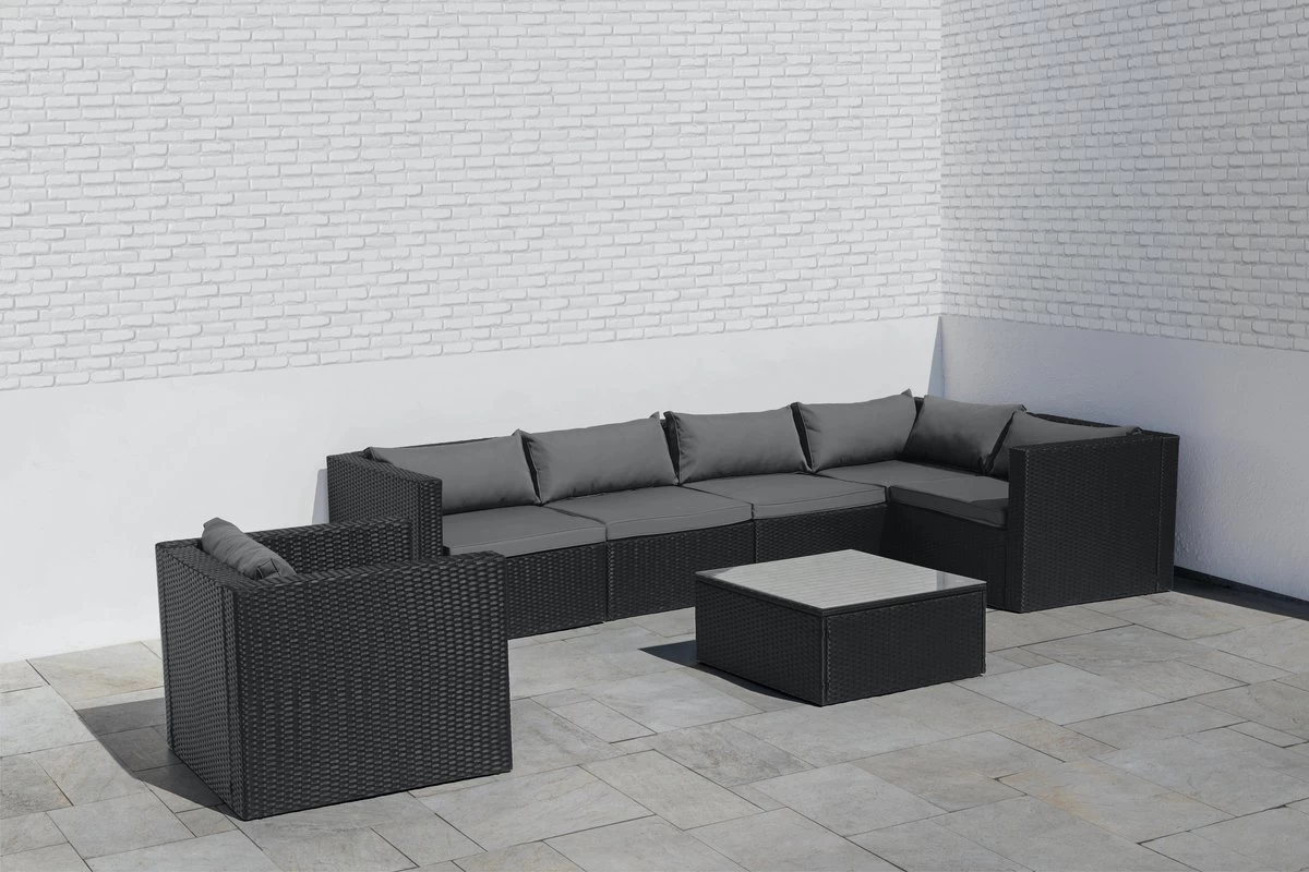 Intimo Garden Levanzo Loungeset – Zwart - 5 Tot 6 Persoons 12 Intimo Garden Levanzo Loungeset – Zwart - 5 Tot 6 Persoons - Afbeelding 10