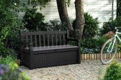 Keter Eden Garden Bench Opbergbank - 265L - 140x60x84cm - Zwart/Grijs -Tuinverzorgings Winkel 1200x800 24