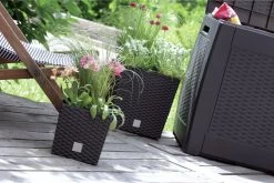 Prosperplast Kunststof Rato Rotan Bloempot/plantenpot Met Binnenpot Antraciet 40 Cm - Bloempotten Voor Binnen En Buiten -Tuinverzorgings Winkel 1200x800 496