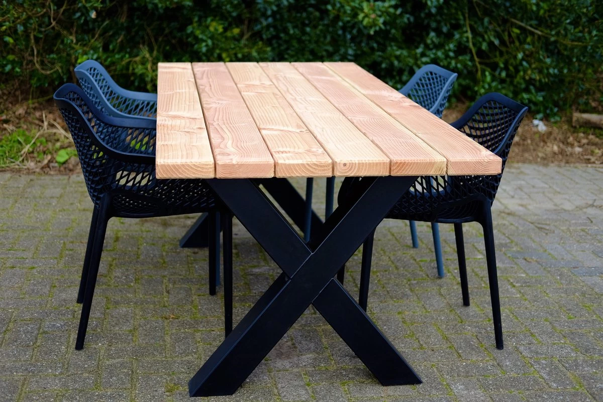 Tuintafel Douglas 220 Cm X 90 Cm | Stalen Poten | + Montage | Duurzame Eettafel | Onderhoudsarm 6-8 Personen | Geschaafd Hout | DuuMaa 4 Tuintafel Douglas 220 Cm X 90 Cm | Stalen Poten | + Montage | Duurzame Eettafel | Onderhoudsarm 6-8 Personen | Geschaafd Hout | DuuMaa - Afbeelding 2