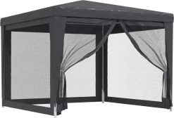 Prolenta Premium Partytent Met 4 Mesh Zijwanden 3x3 M HDPE Antracietkleurig -Tuinverzorgings Winkel 1200x816 1