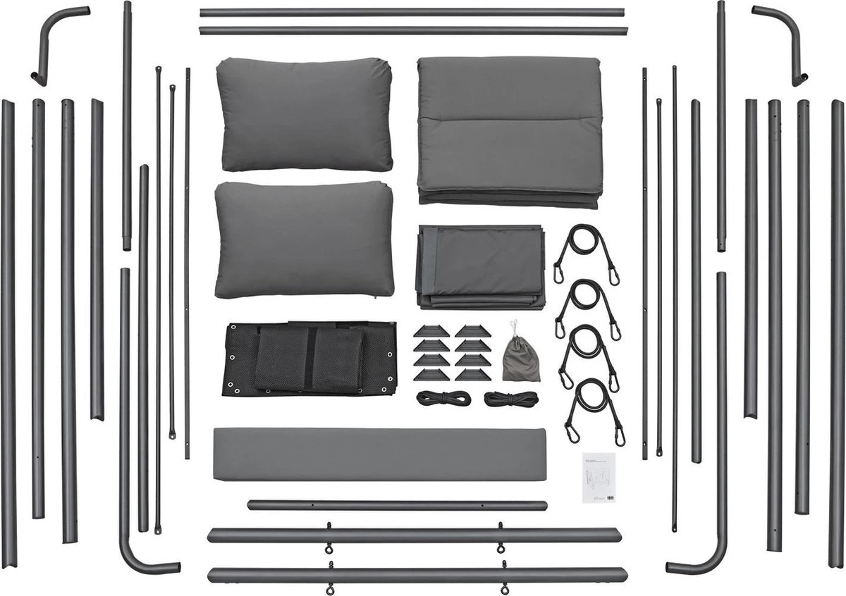Schommelbank / Ligbank Kassandra - Donkergrijs 14 Schommelbank / Ligbank Kassandra - Donkergrijs - Afbeelding 12