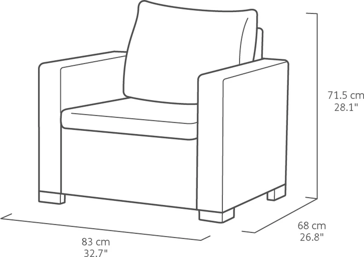 Allibert California Loungeset - 5 Personen - Cappuccino 15 Allibert California Loungeset - 5 Personen - Cappuccino - Afbeelding 13