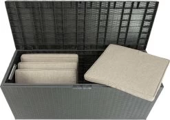 Verrijdbare Tuinkussen Opbergbox - Rattan Look - Zwart - 350 Liter 14 Verrijdbare Tuinkussen Opbergbox - Rattan Look - Zwart - 350 Liter -Tuinverzorgings Winkel 1200x850