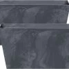 Prosperplast Set Van 2x Stuks Kunststof Bloembakken/plantenbakken Rechthoek Betonlook 40 Cm Antraciet Grijs - Bloempotten Voor Binnen En Buiten -Tuinverzorgings Winkel 1200x856 5