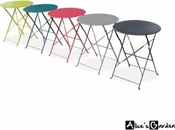 Emilia - Ronde Inklapbare Bistrotafel Ø60cm Van Gepoedercoat Staal – Terra Cotta -Tuinverzorgings Winkel 1200x888