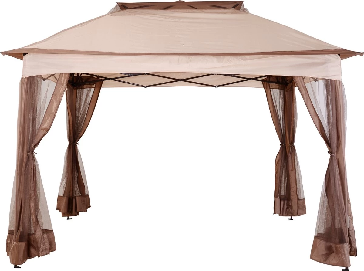 Outsunny Paviljoen Met Zijwanden Partytent Tuintent Popup 3,25 X 3,25 M Khaki 840-166 7 Outsunny Paviljoen Met Zijwanden Partytent Tuintent Popup 3,25 X 3,25 M Khaki 840-166 - Afbeelding 5